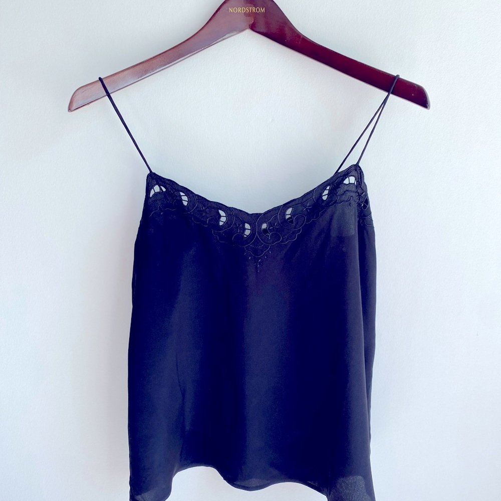 Sezane 100% Silk classic cami！Black easy go with anything! Sexy casual comfy ！